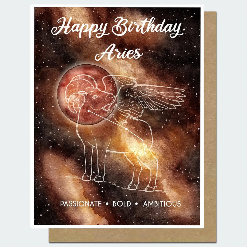 Aries Astrology Birthday Card.