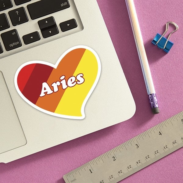 Aries Heart Sticker Lifestyle