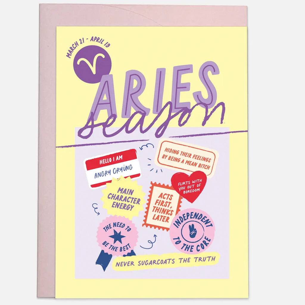 Aries Season Birthday Card.