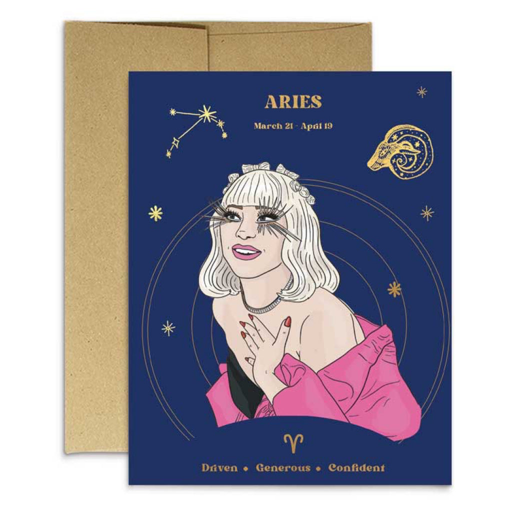 Aries Star Sign Pop Culture Zodiac Card