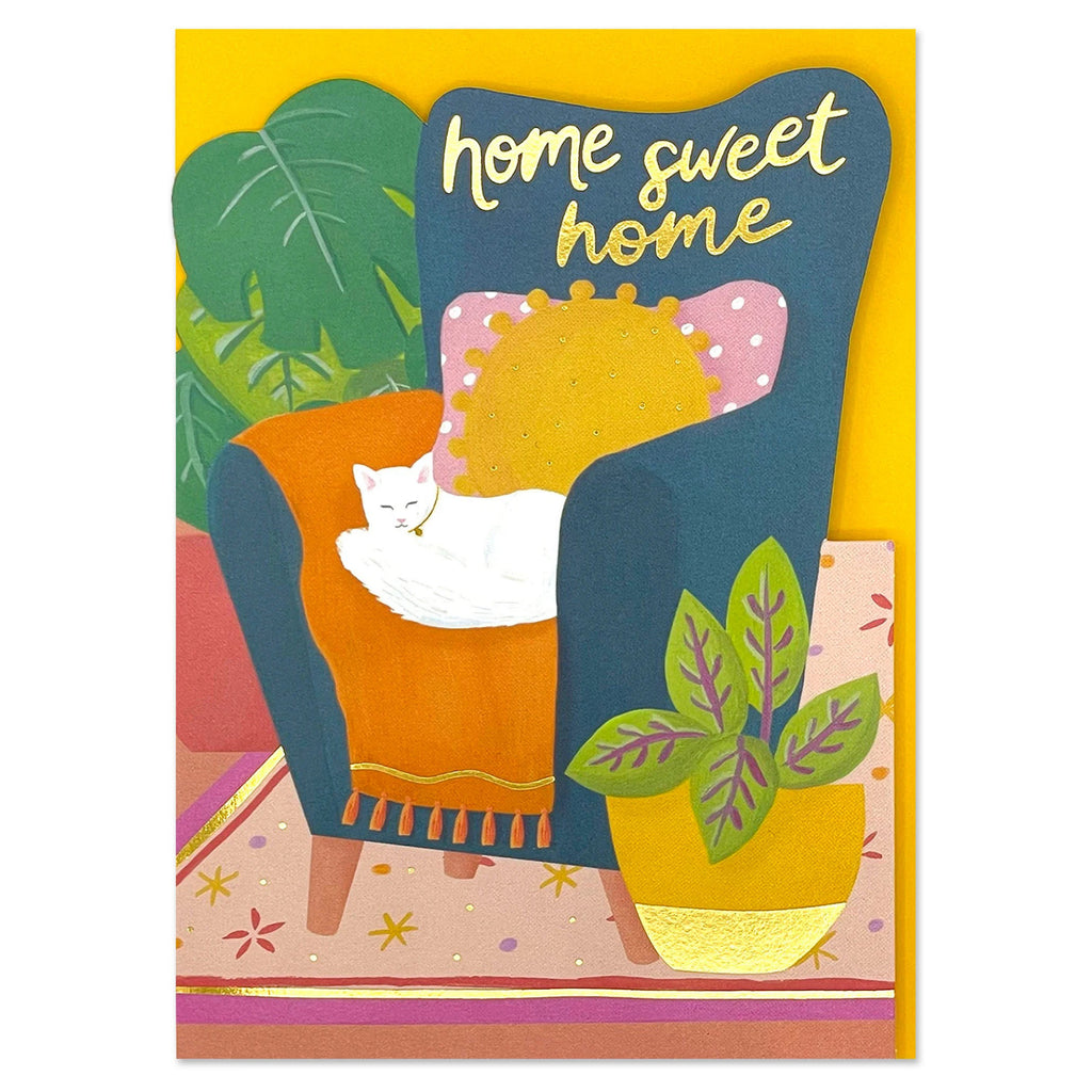 Armchair Cat New Home Card
