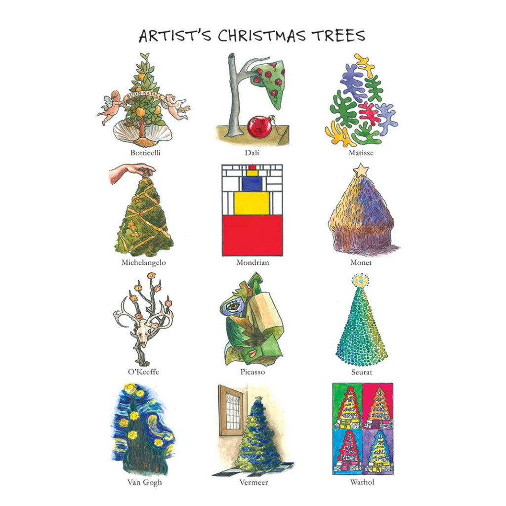 Art Genre Christmas Trees Card