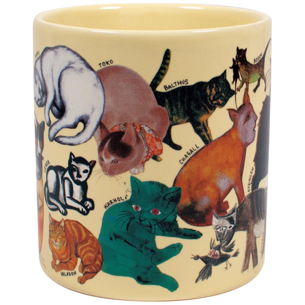 Artistic Cat Mug front view.