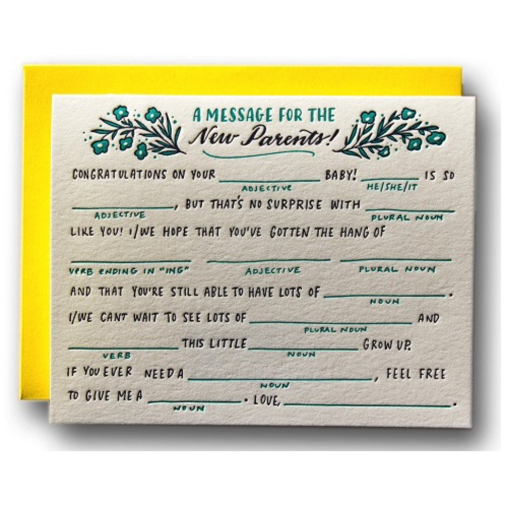Baby Fill In The Blanks Card