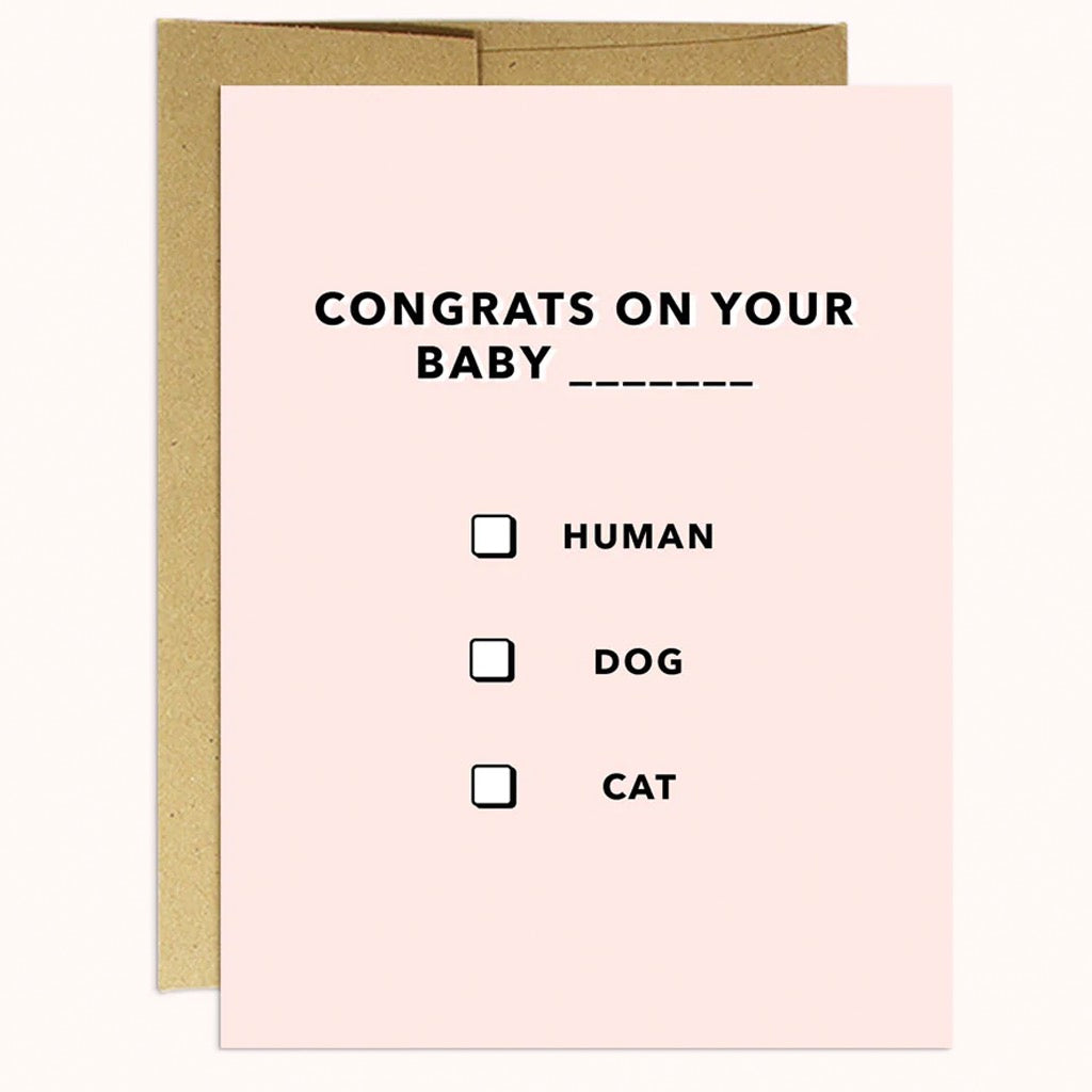 Baby Multiple Choice Card.