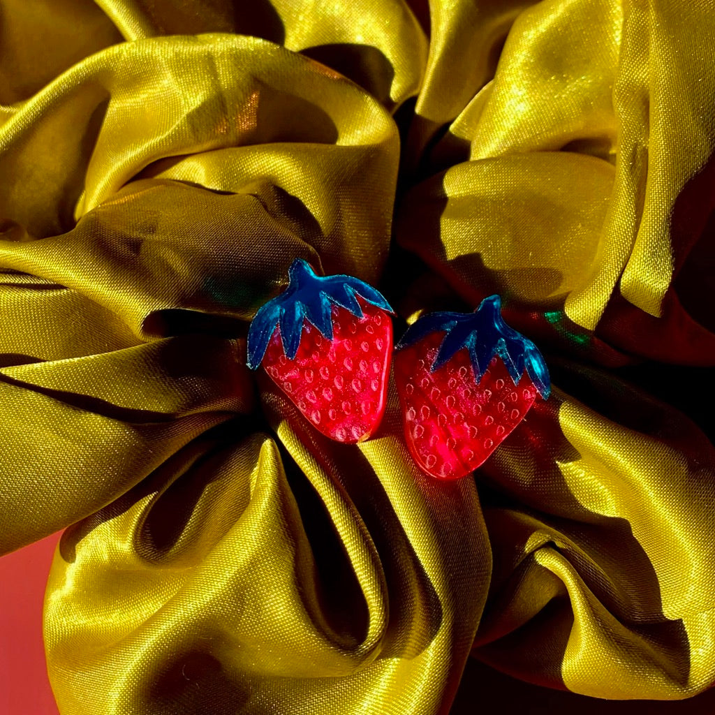 Baby Strawberry Earrings.