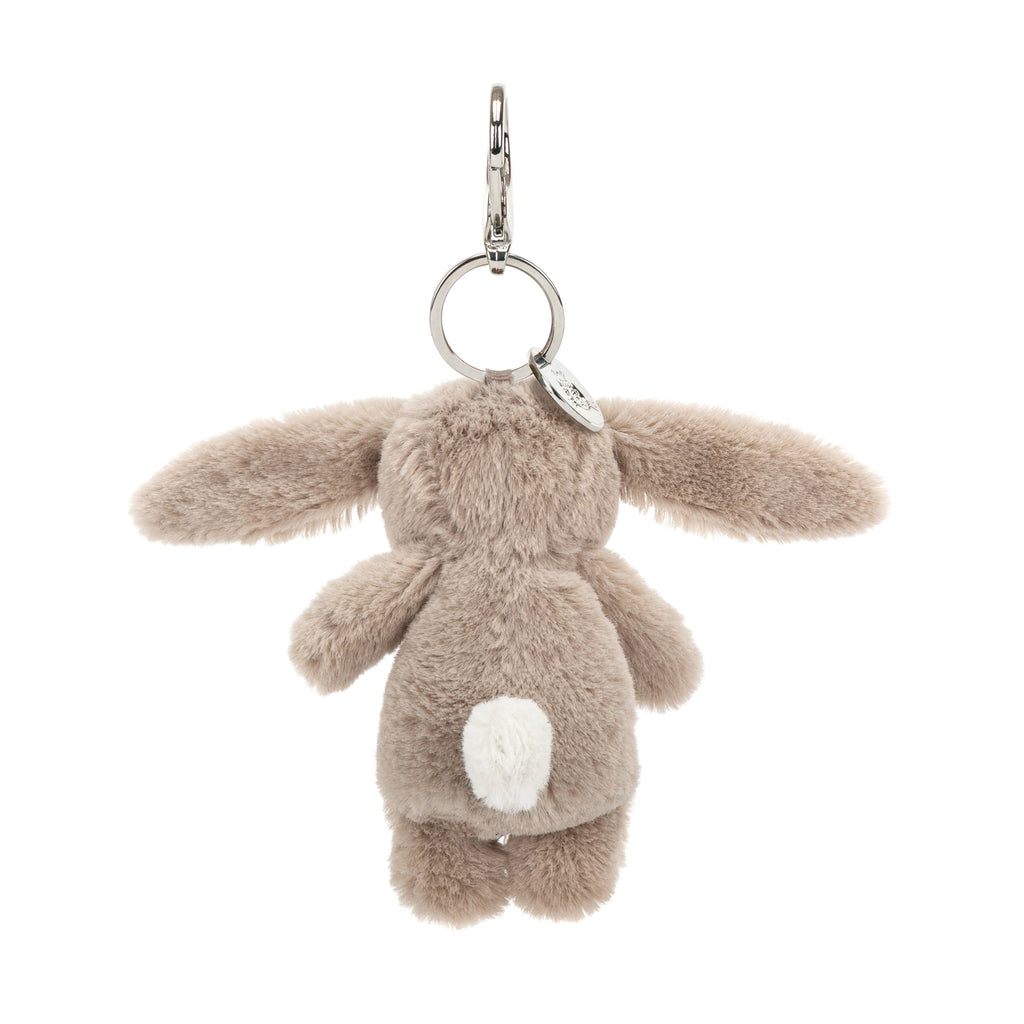 Back of Jellycat Blossom Beige Bunny Bag Charm.