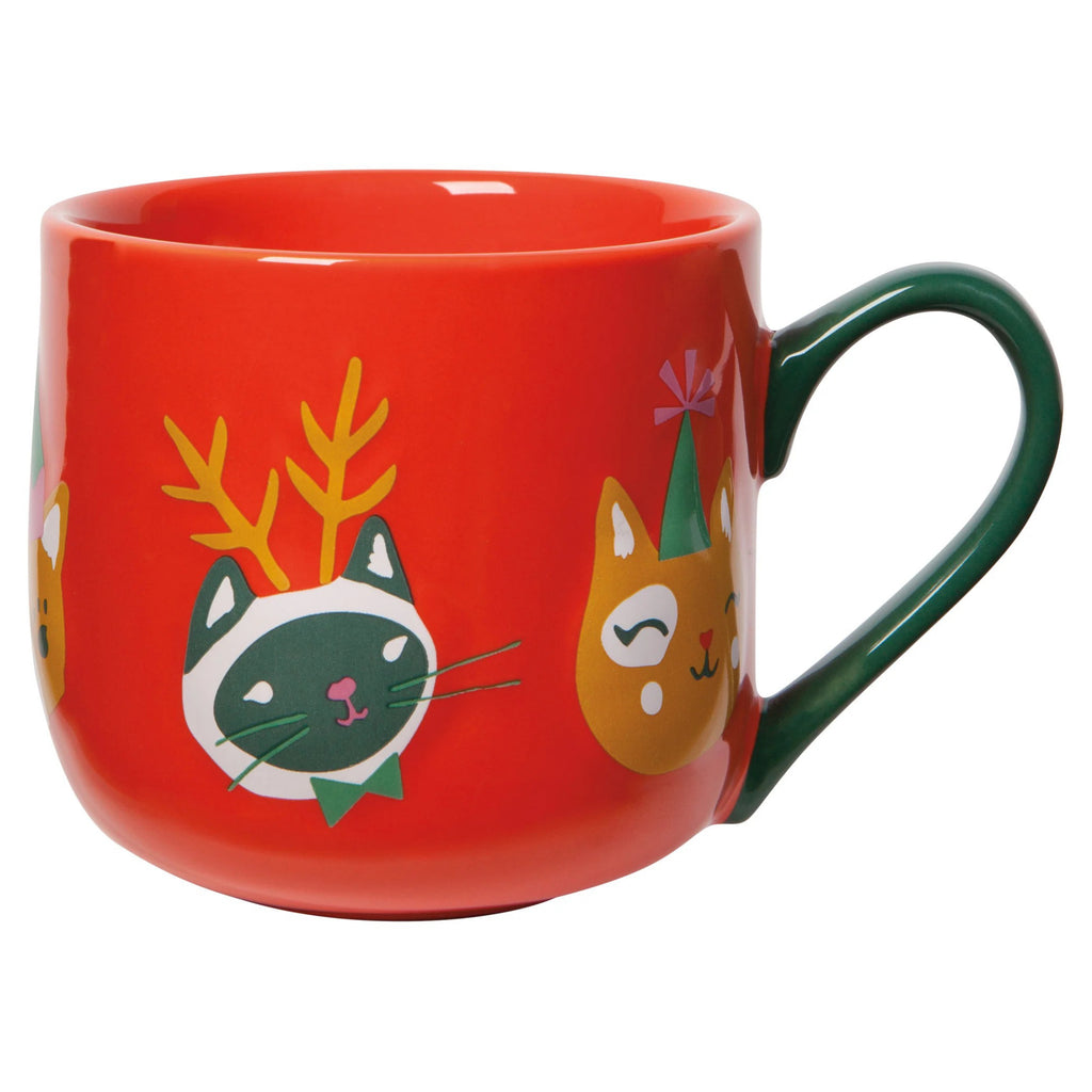 Back of Let it Meow mug and dishtowel set.