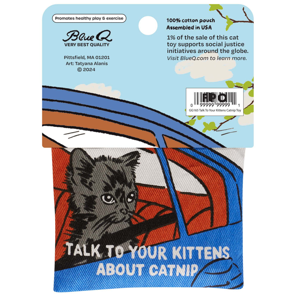 Back of Talk To Your Kittens Catnip Toy.