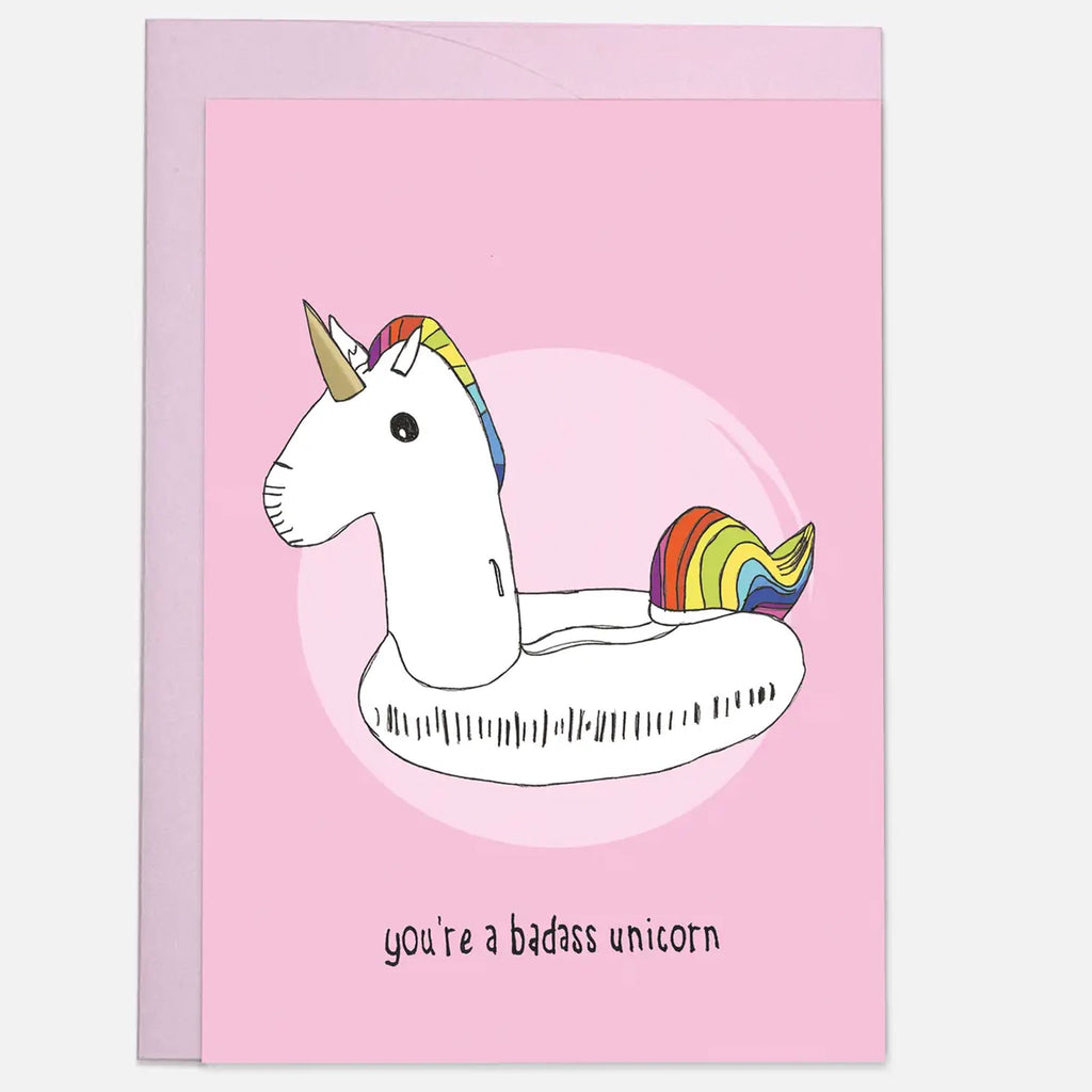 Badass Unicorn Card.