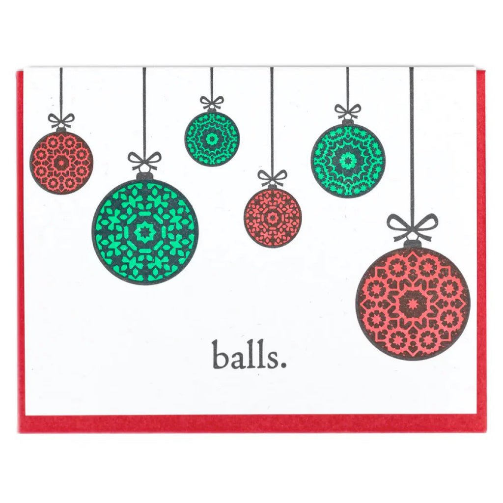 Balls. Christmas Card.