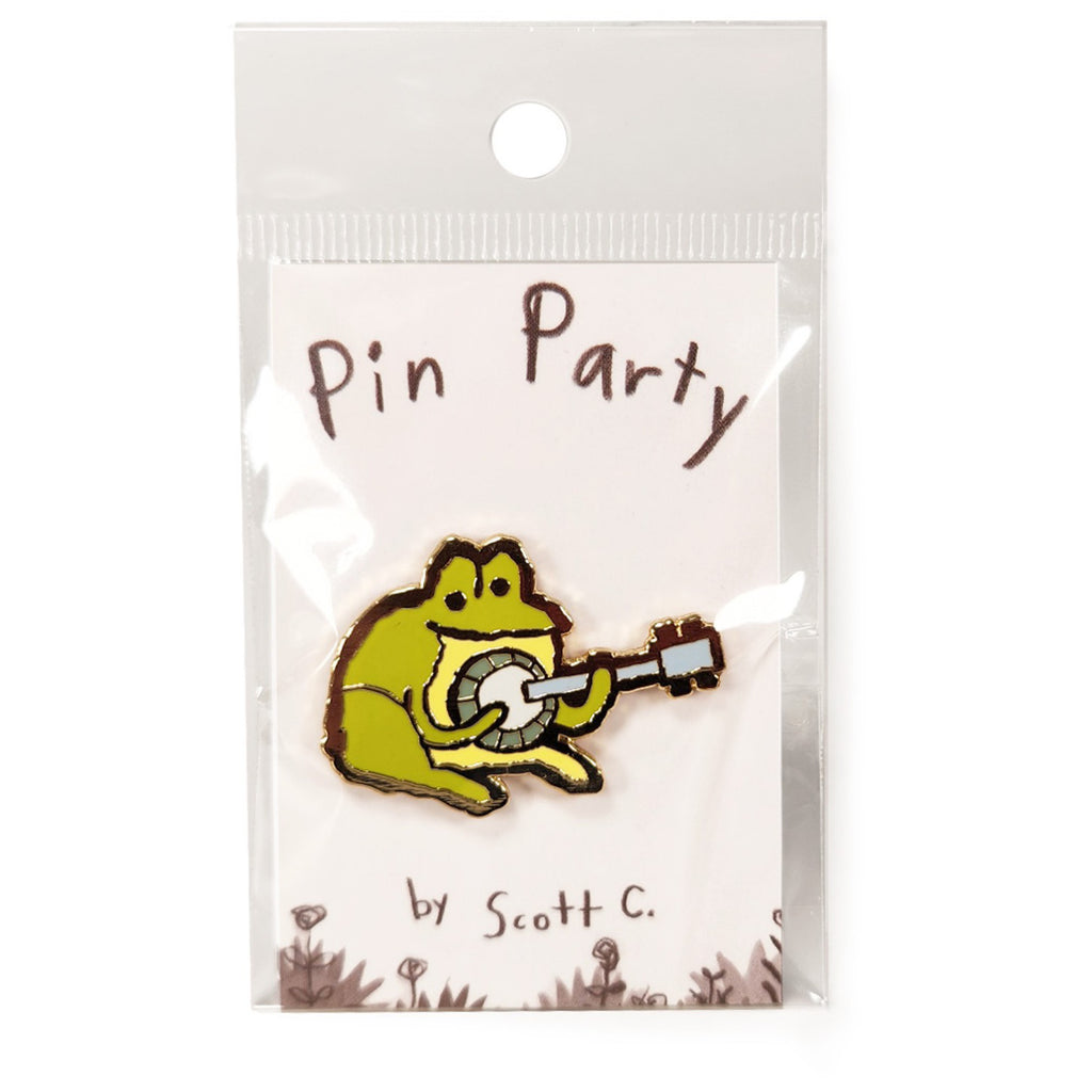Banjo Frog Pin packaging.