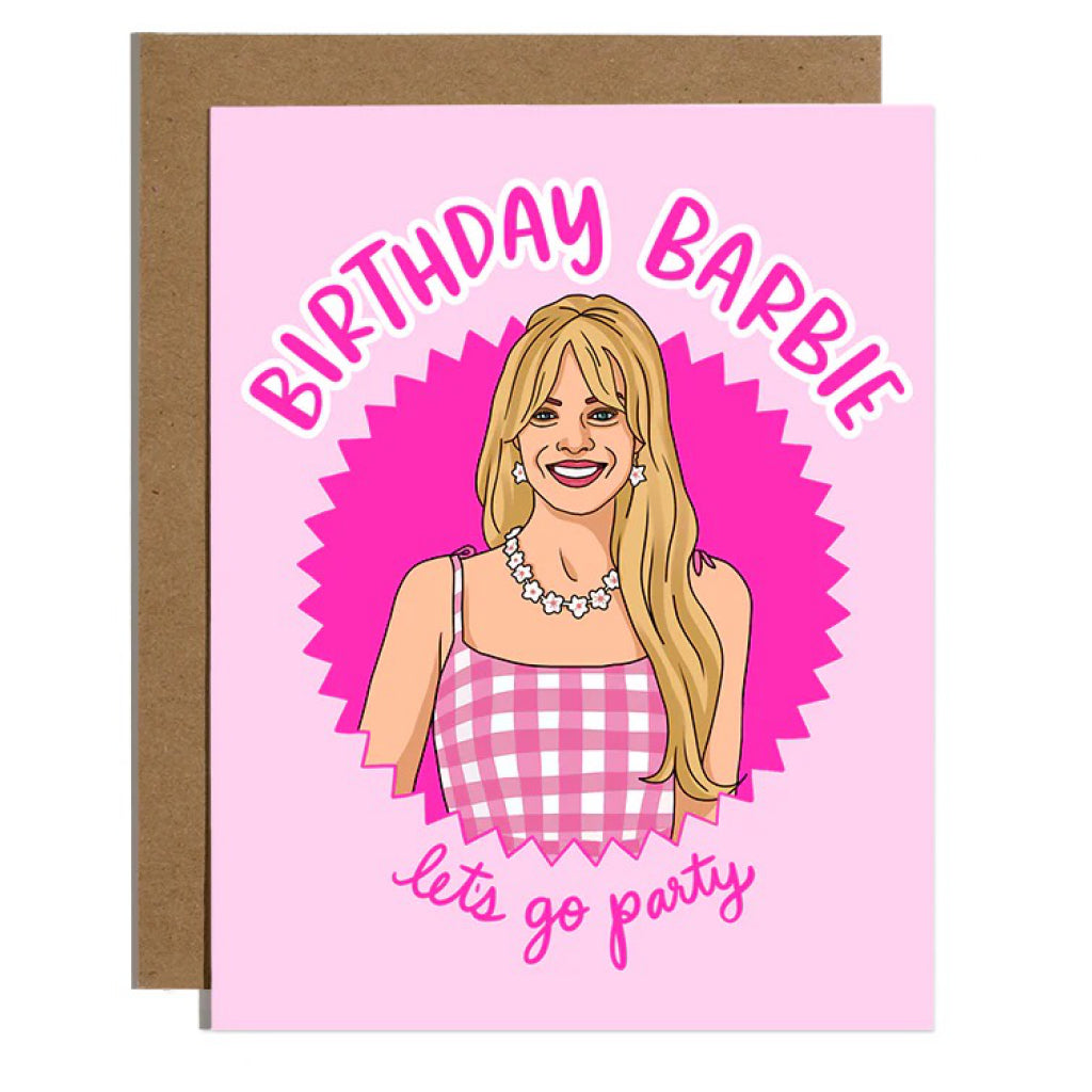 Barbie Let's Go Party Birthday Card.