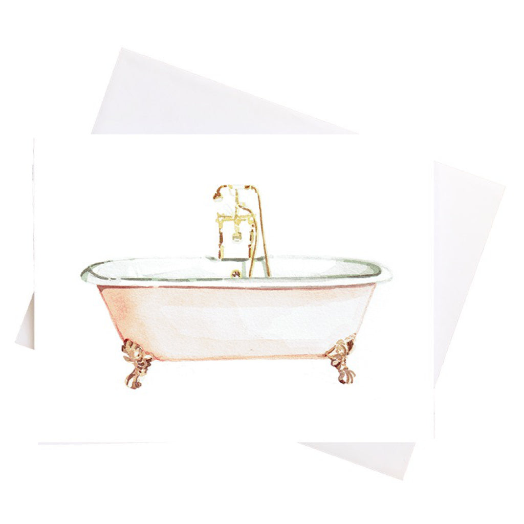 Bath Tub Watercolour Card