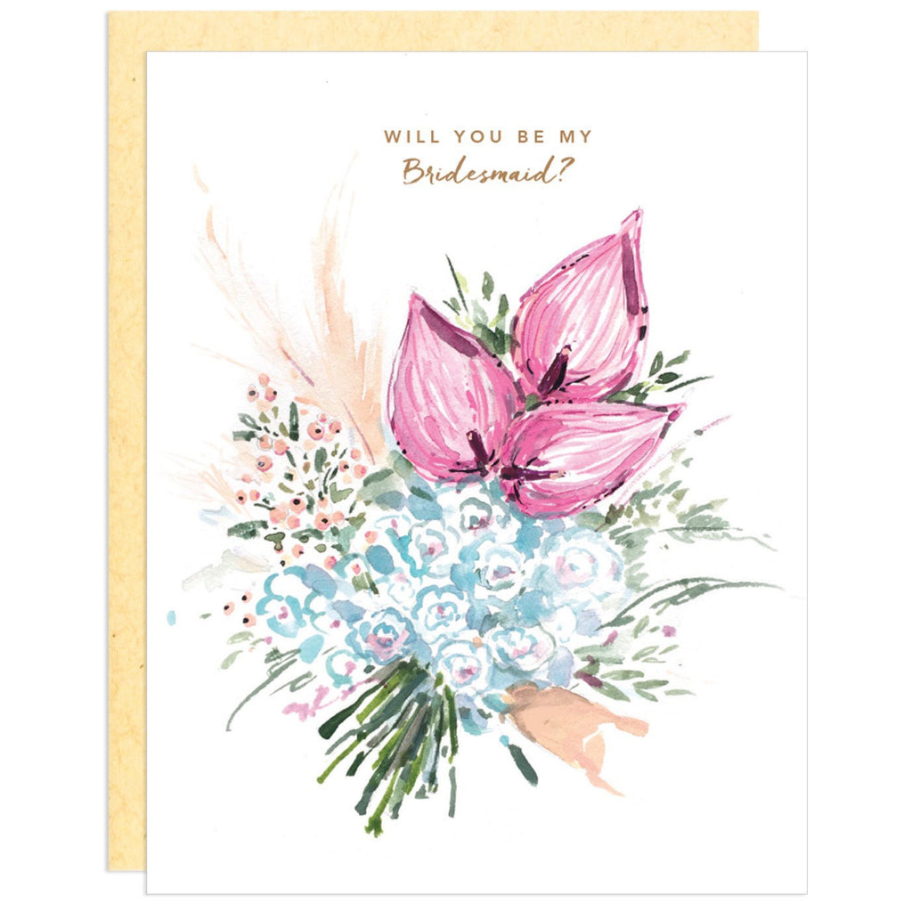 Be My Bridesmaid Bouquet Card.