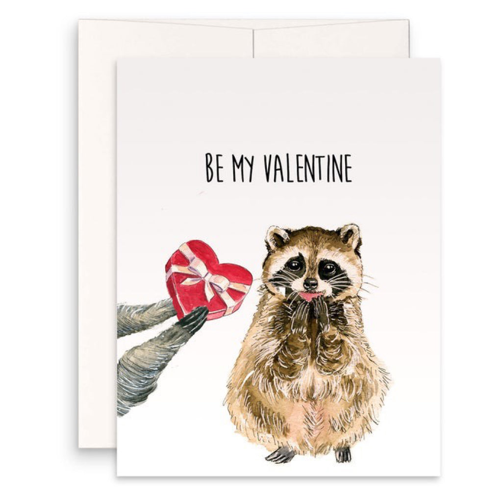 Be My Valentine Raccoon Card