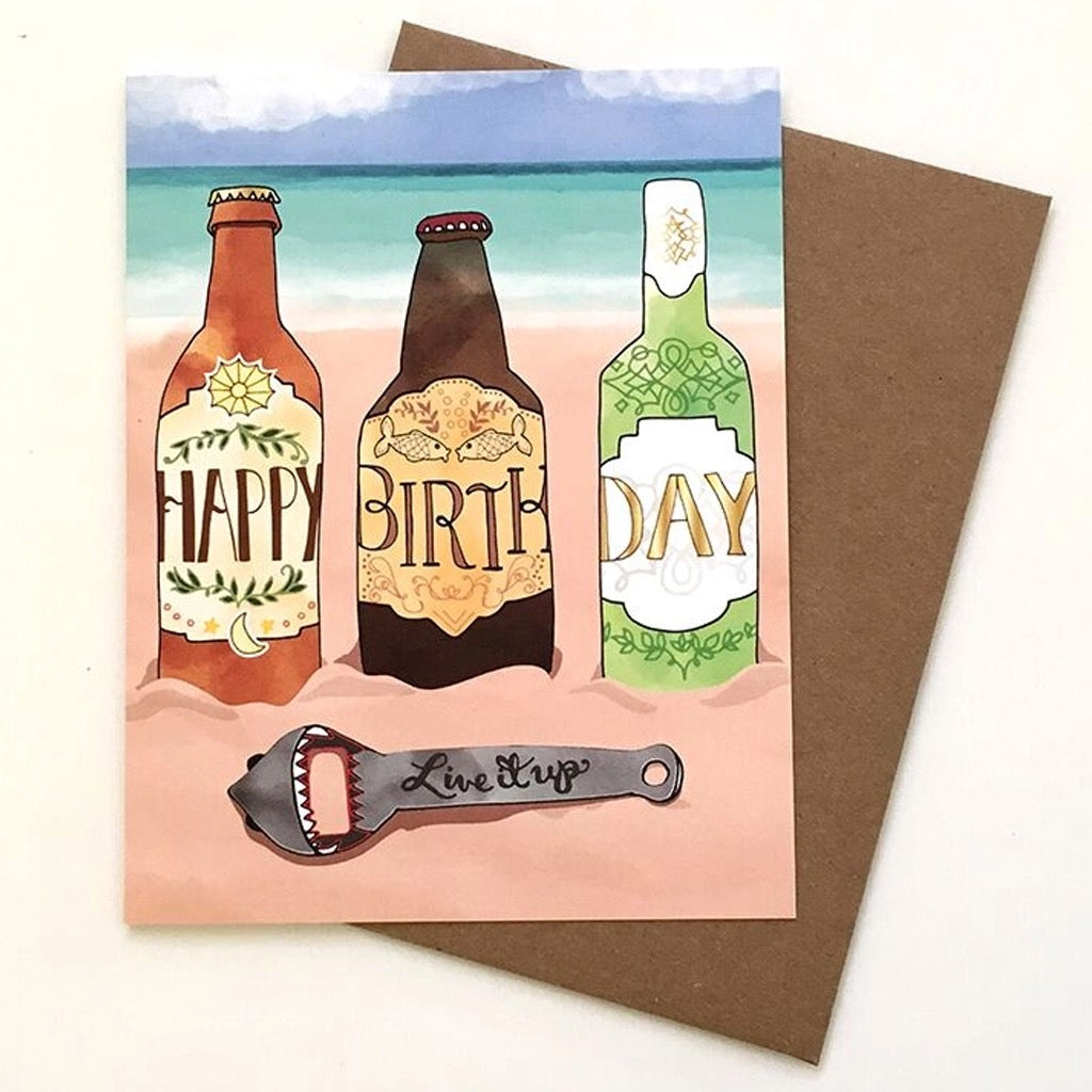 Beach Beer Birthday Card