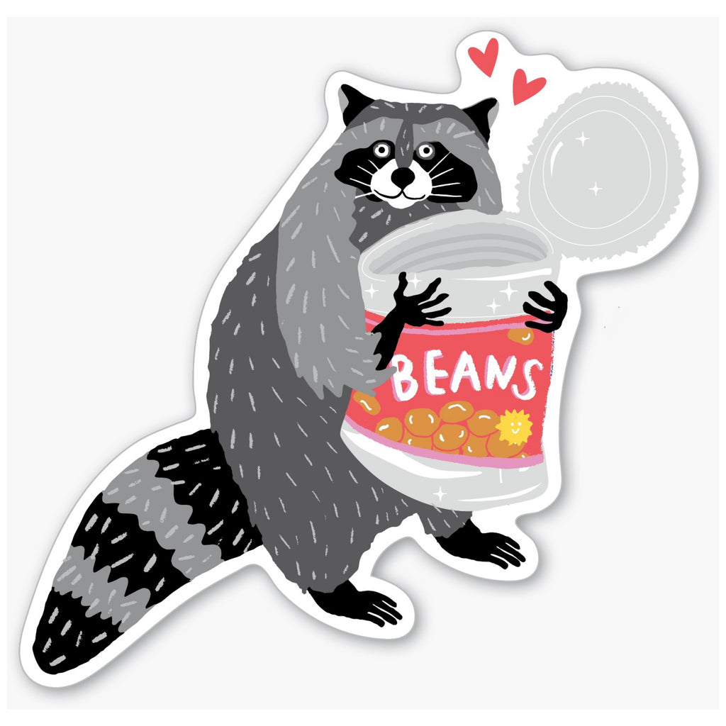Beans Raccoon Sticker.
