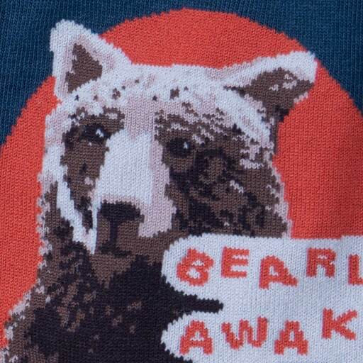Bearly Awake Mens Crew Socks Detail