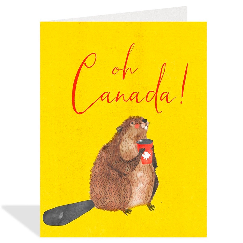 Beaver With Timmies Cup Greeting Card