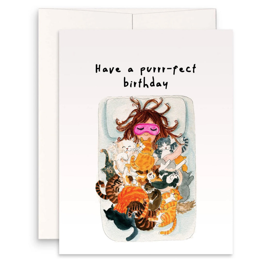 Bed Full of Cats Birthday Card