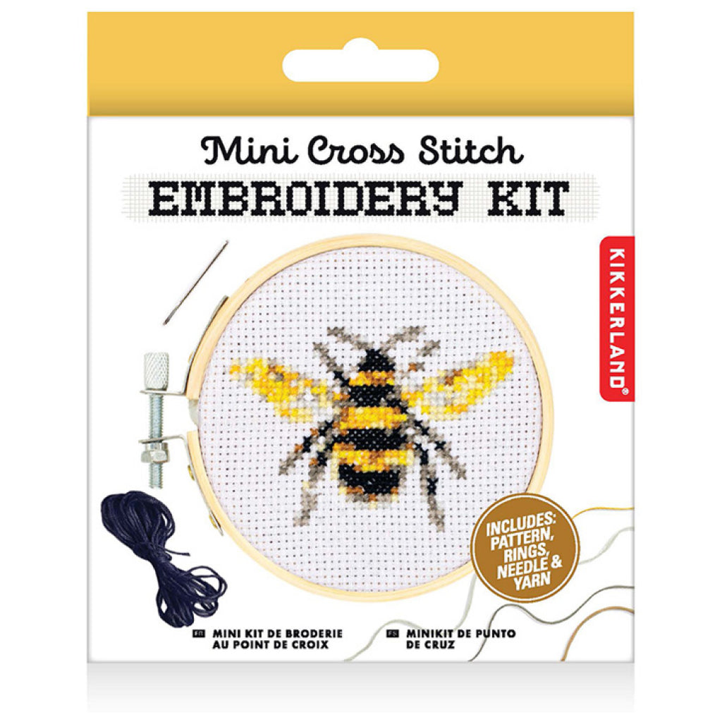 Bee Mini Cross Stitch Embroidery Kit packaging.