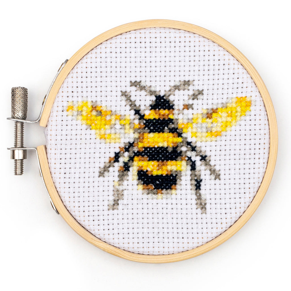 Bee Mini Cross Stitch Embroidery Kit.