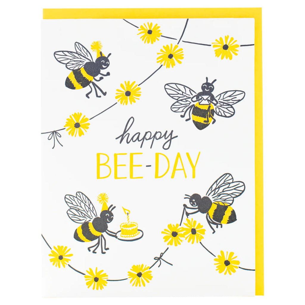 Bee Party Birthday Card.