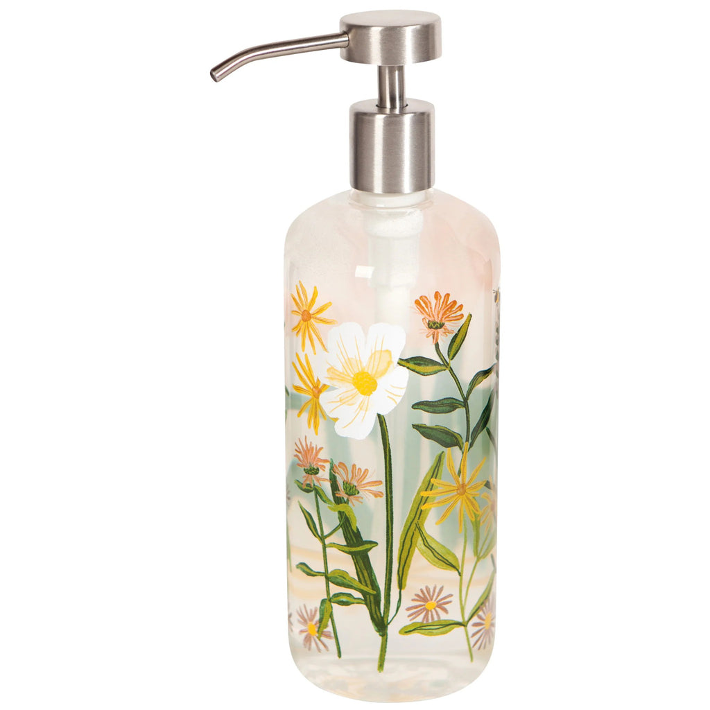 Bees & Blooms Glass Soap Pump.