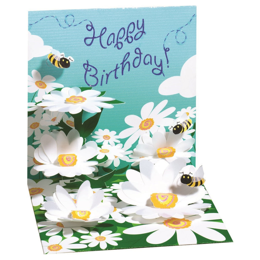 Bees  Daisies Birthday Pop-Up Card