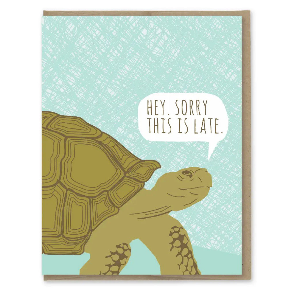Belated Tortoise Birthday Card.