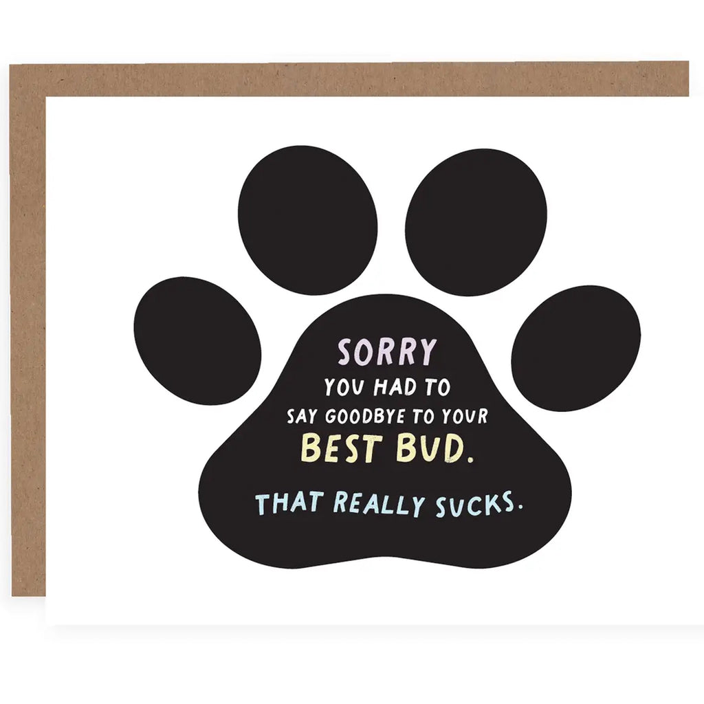 Best Bud Pet Sympathy Card.