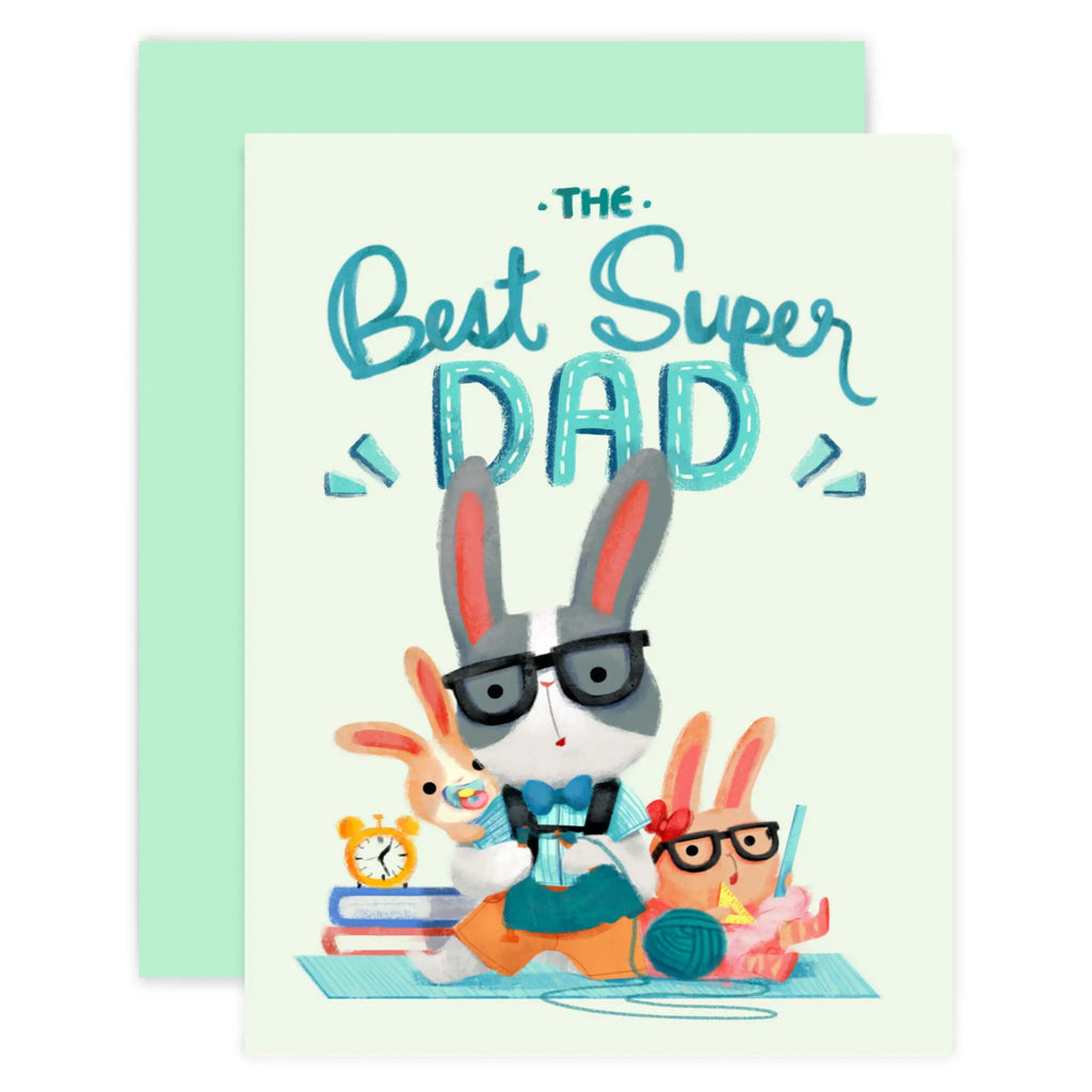 Best Super Dad Bunny Card