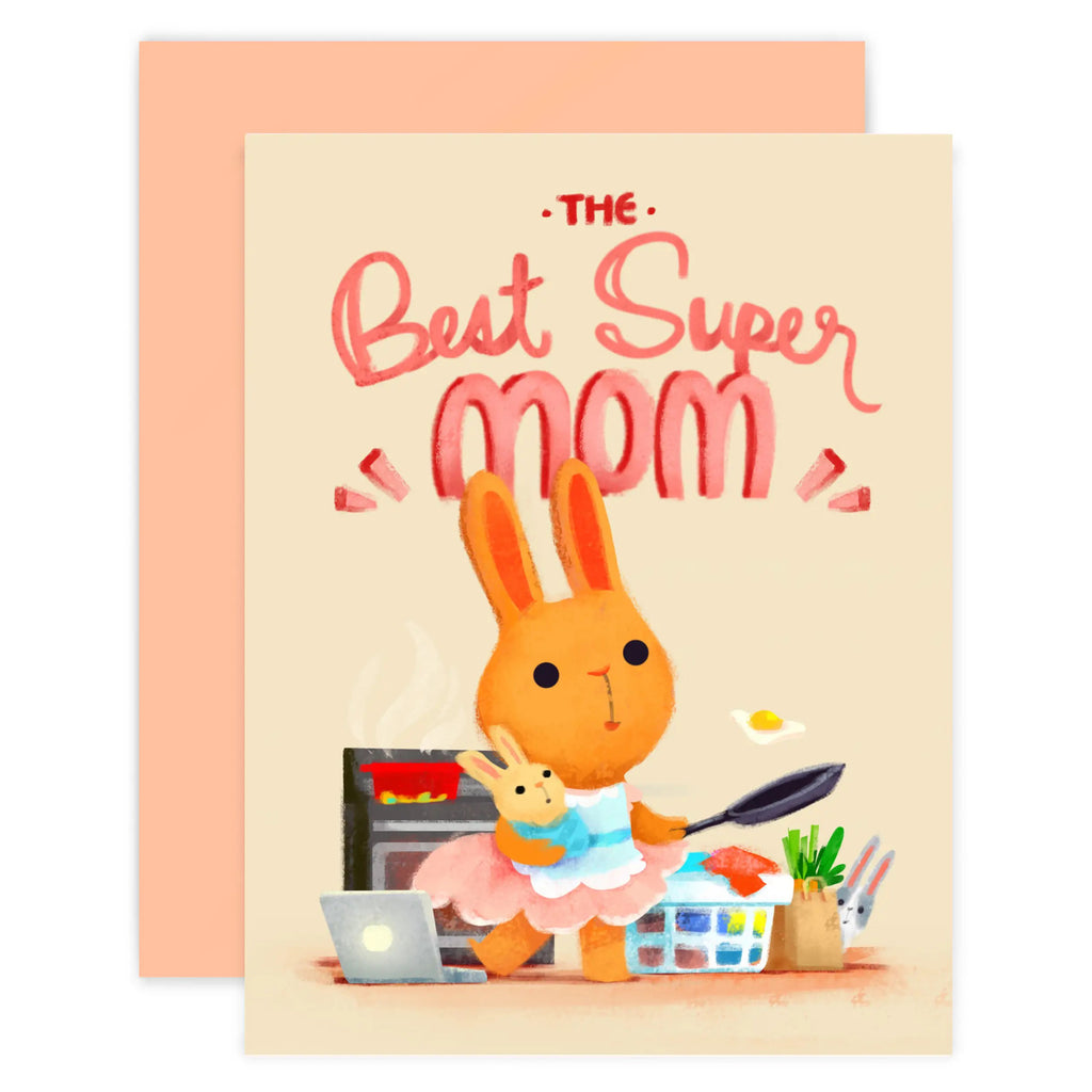 Best Super Mom Bunny Card