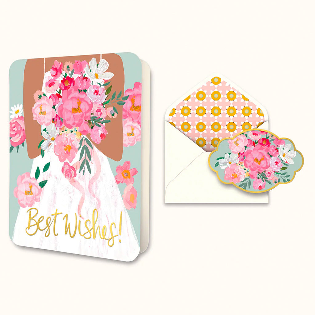 Best Wishes Bride With Bouquet Card.