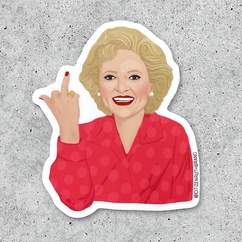 Betty White Middle Finger Sticker