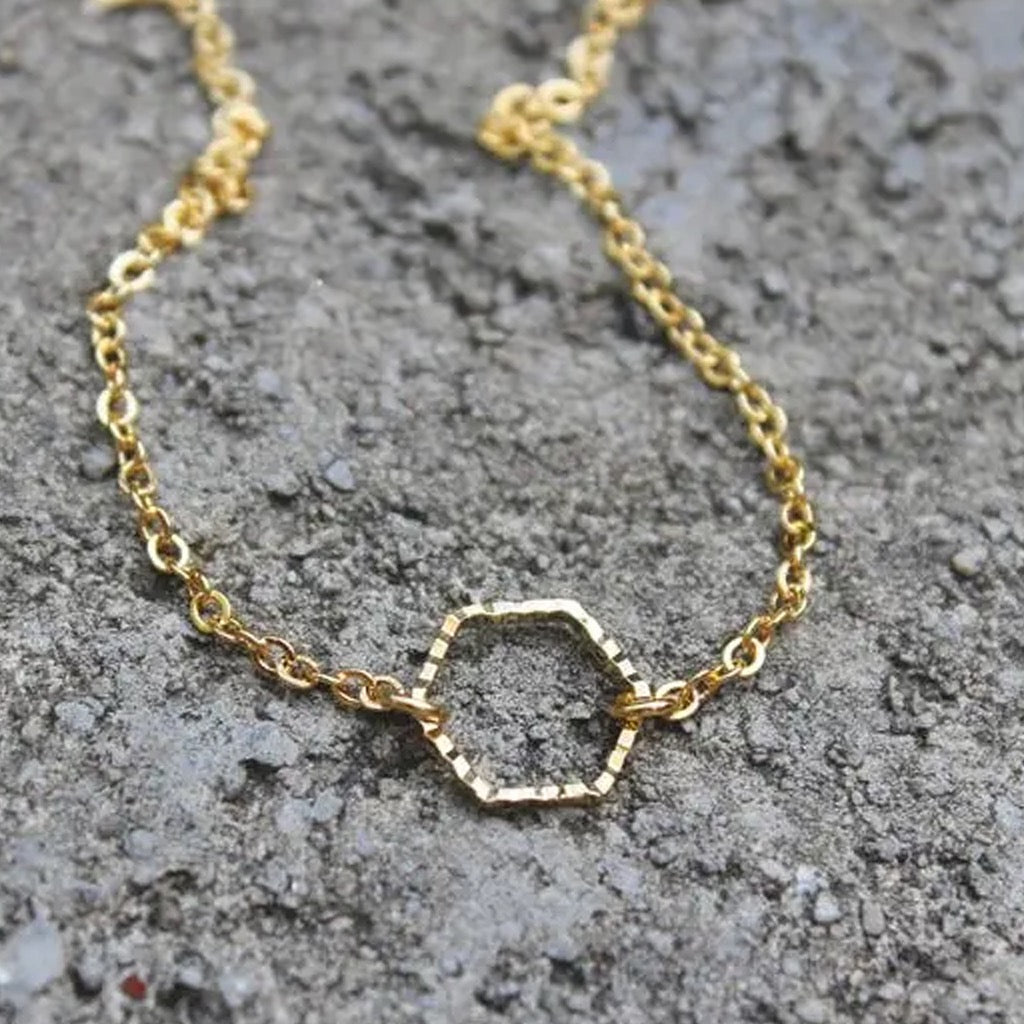 Bevelled Hexagon Necklace.