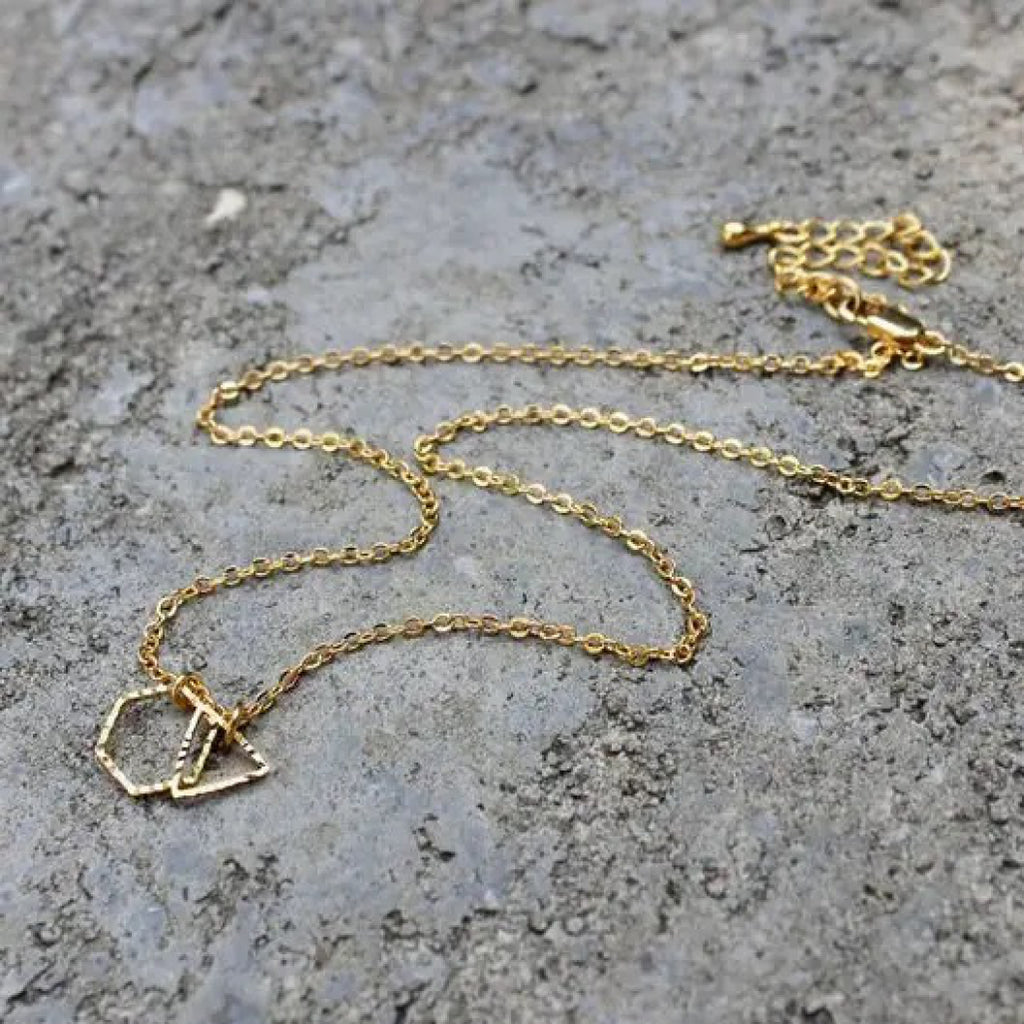 Bevelled Shapes Necklace showing full chain.