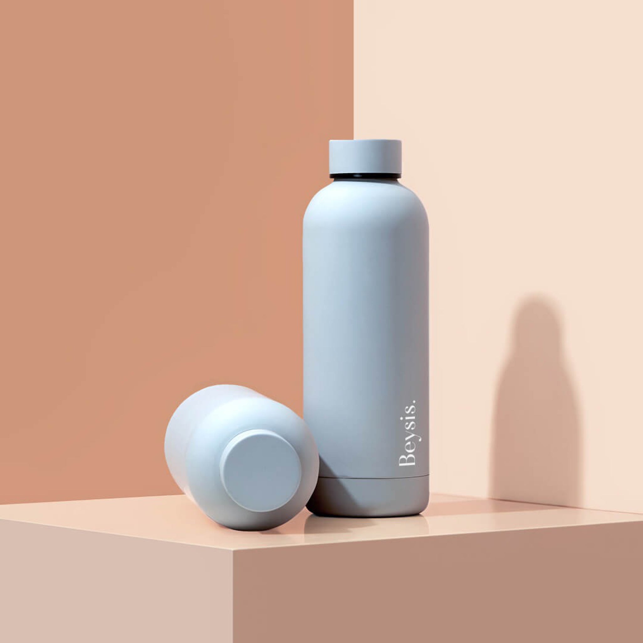 deep breath : tan Water Bottle by breebleu