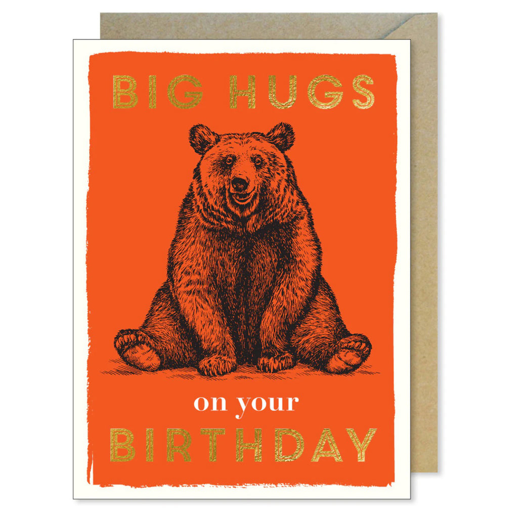 Big Hugs Bear Birthday Card.