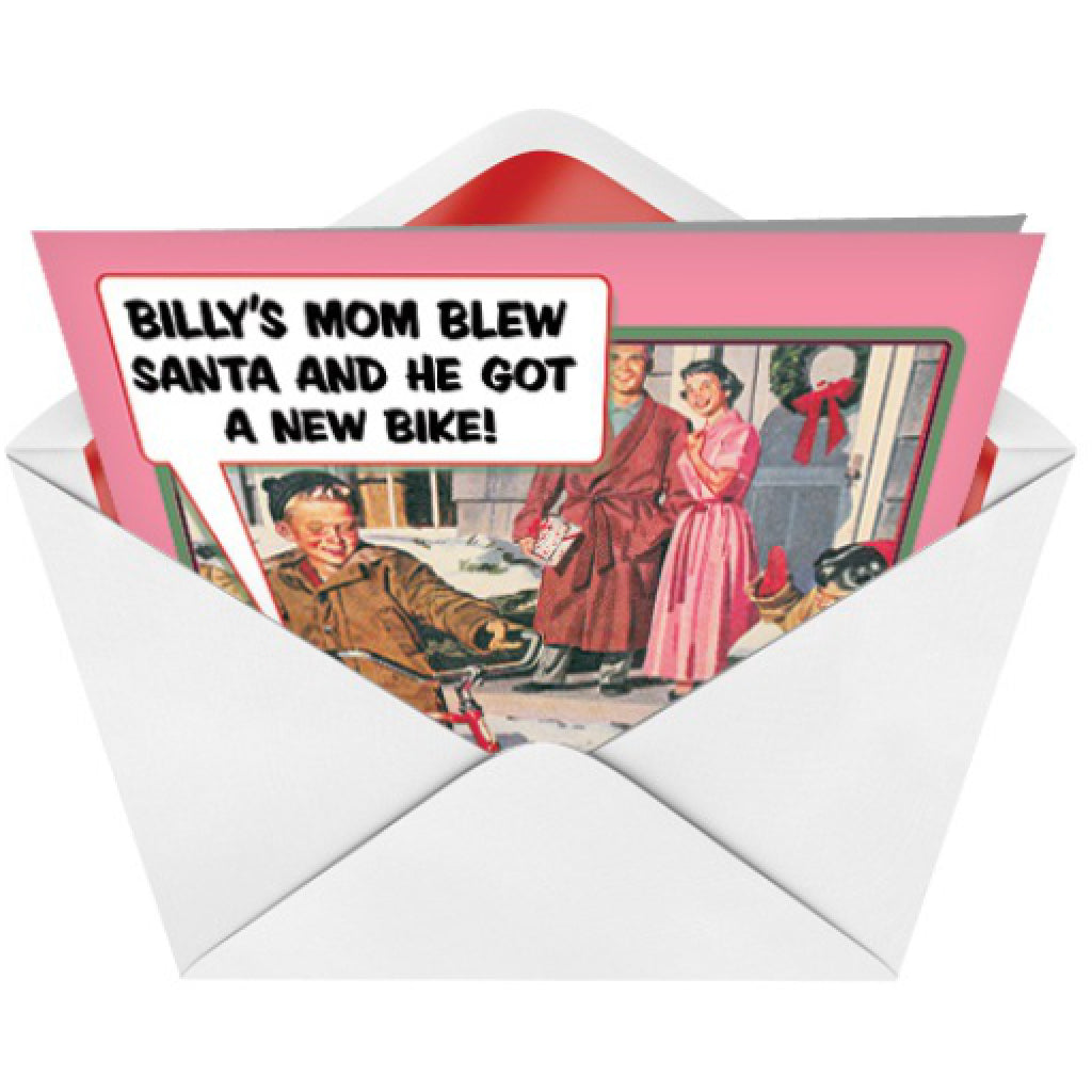 Billys Mom Blew Santa Card envelope