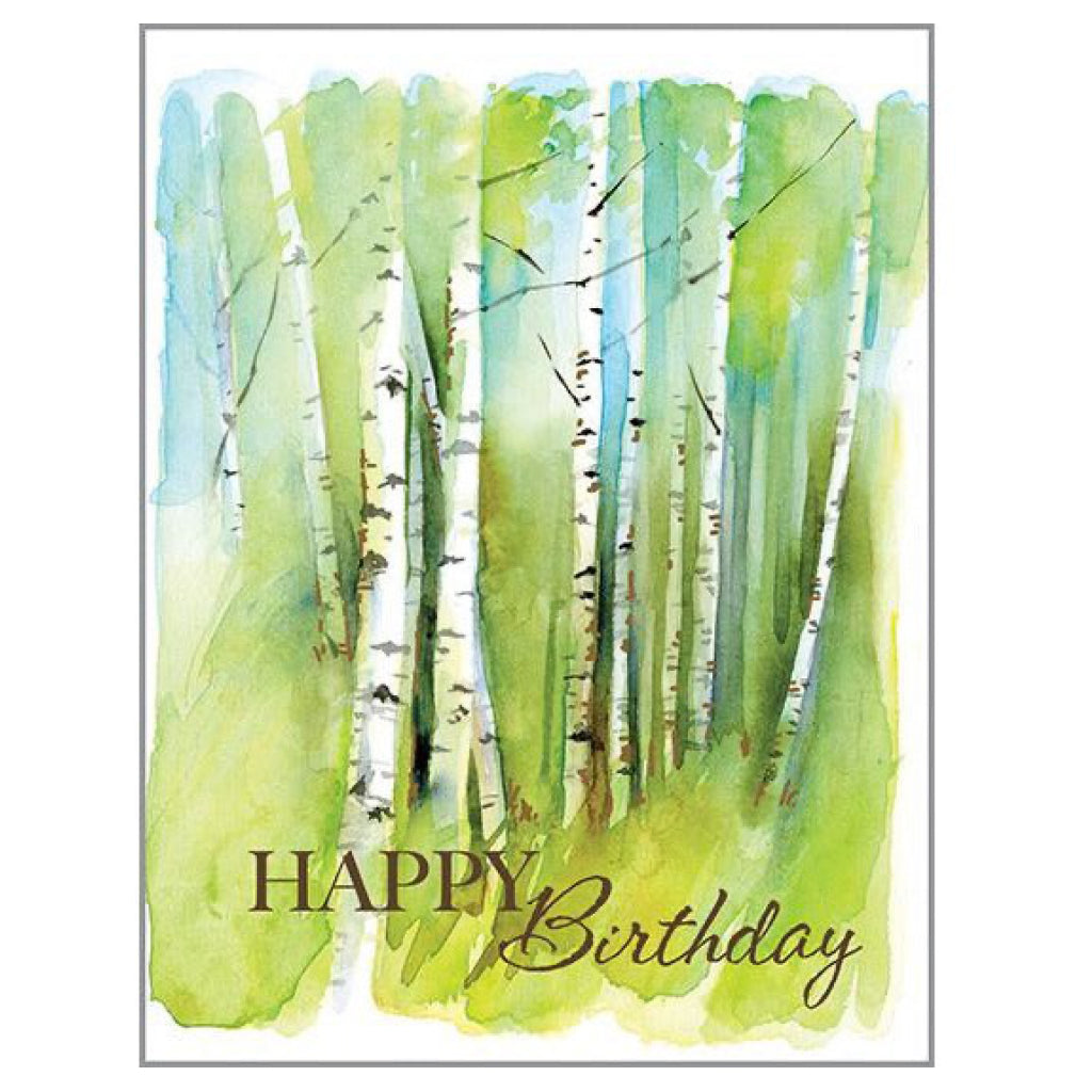 Birch Forest Happy Birthday Card