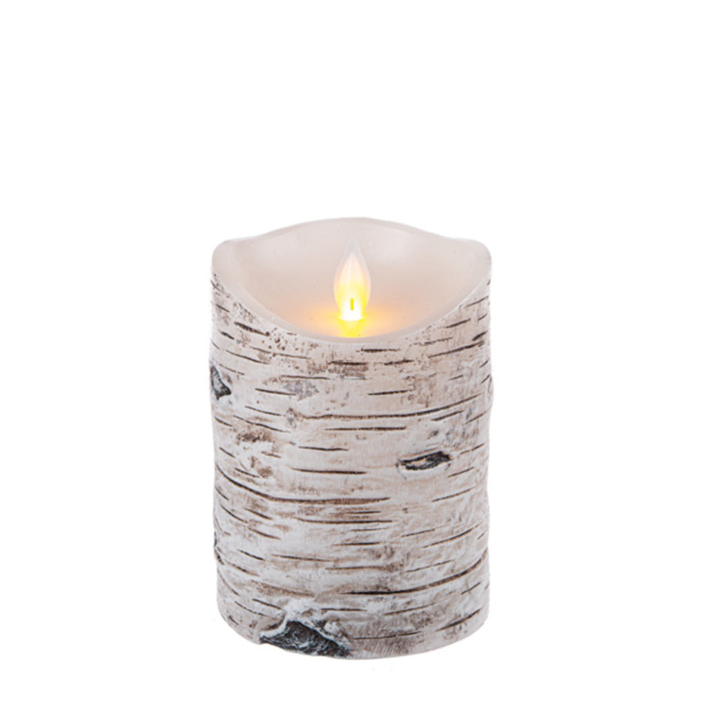 Birch Wax LED Pillar Candle 4 Inch.