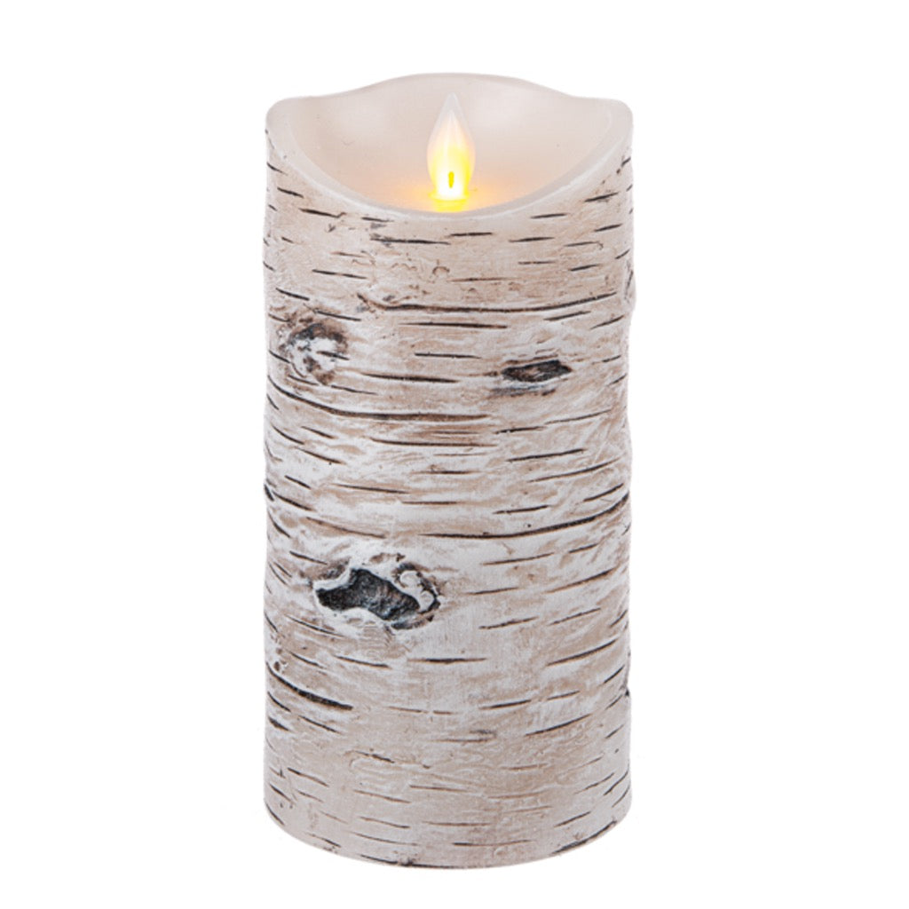 Birch Wax LED Pillar Candle 6 Inch.