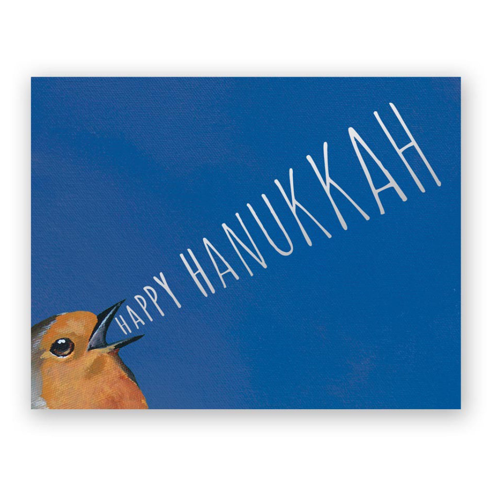 Bird Yelling Happy Hanukkah Card