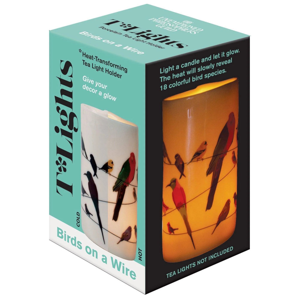 Birds on a Wire Tea Light Holder packaging.