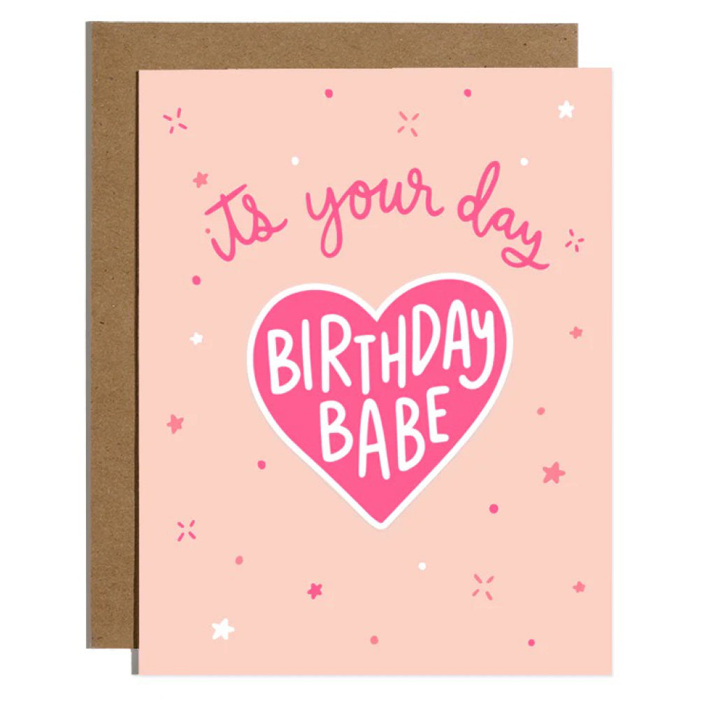 Birthday Babe Sticker Card.