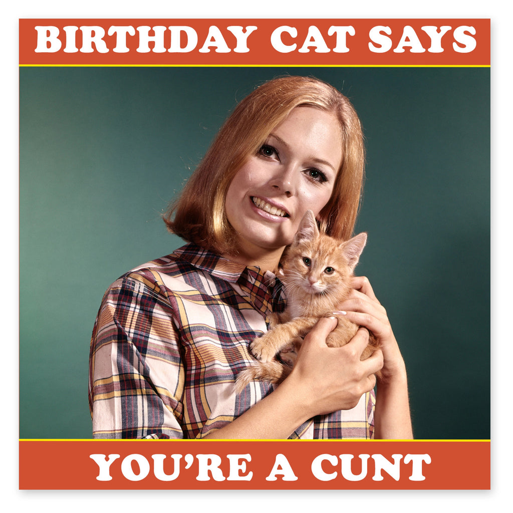 Birthday Cat Says Card