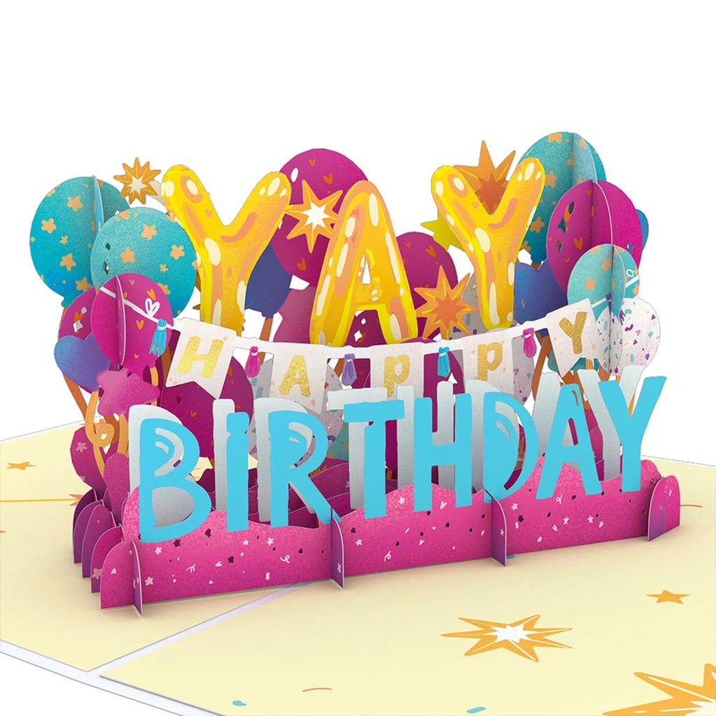 Birthday Celebration 3D Pop Up Card Closeup
