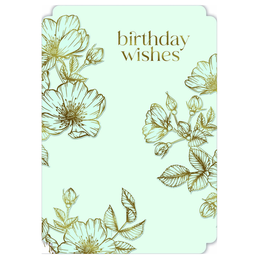 Birthday Floral Diecut Card.